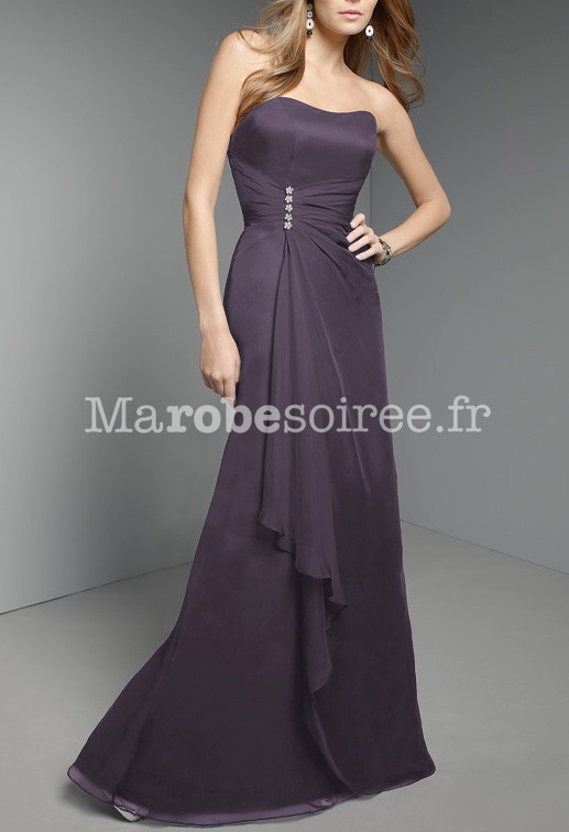 robe de soiree gabrielle en mousseline bustier longue pour mariage