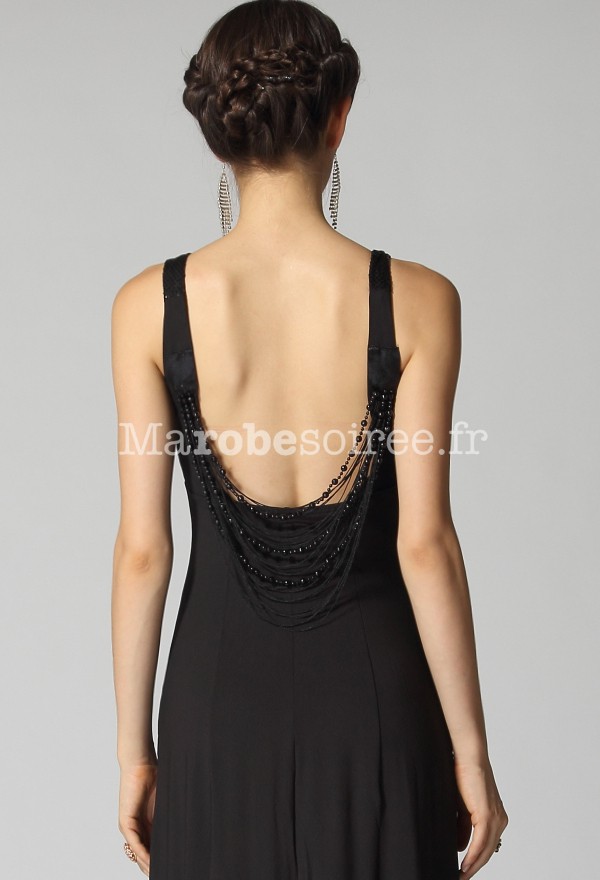 robe longue noir dos nu plongeant