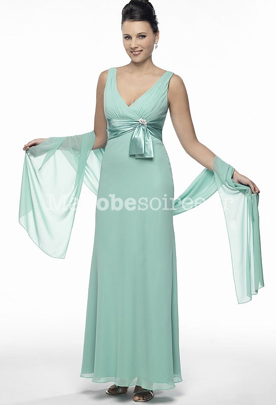 Robe De Soirée Longue Simple Légère Sans Manches Avec L