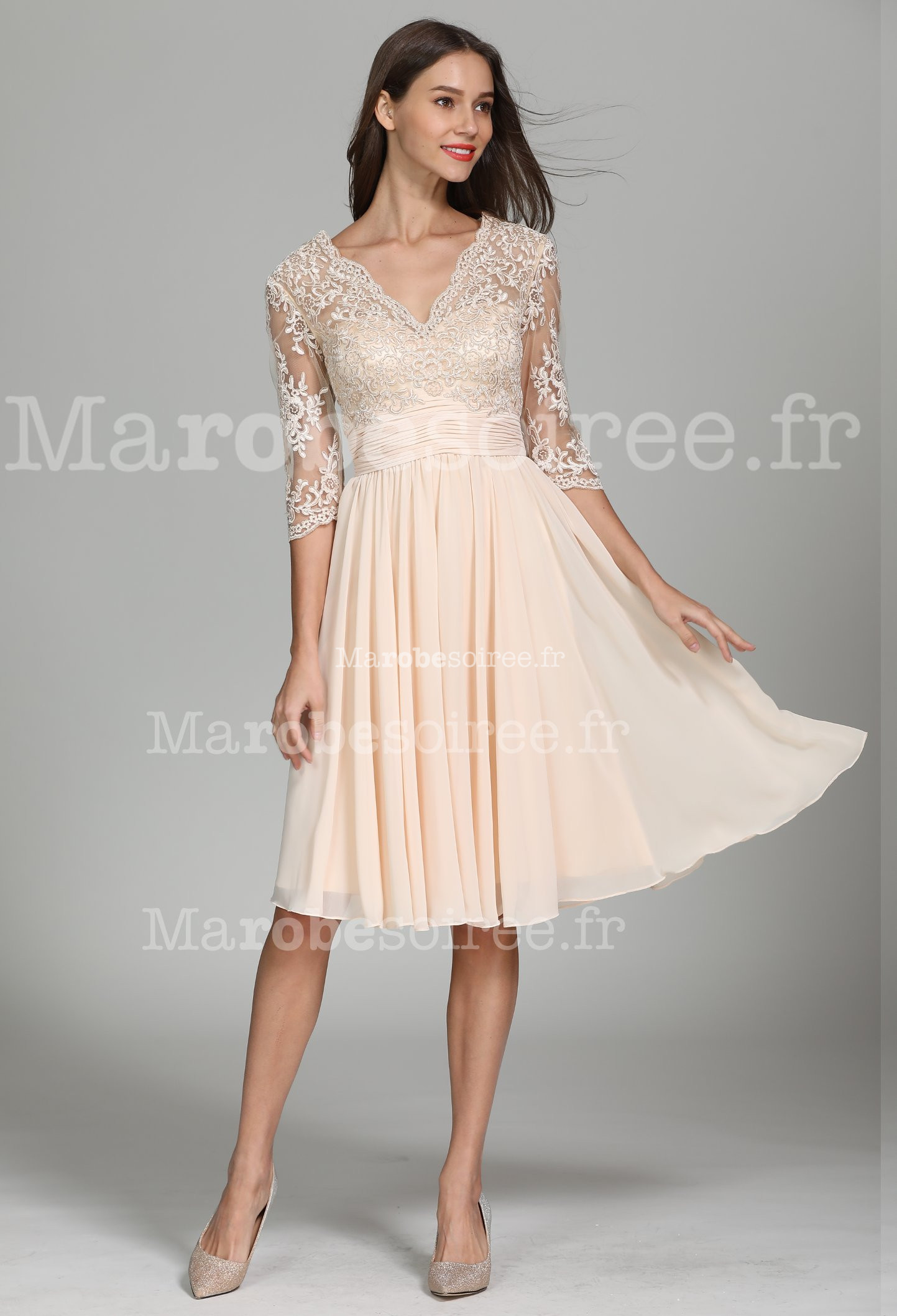 robe cocktail dos nu dentelle