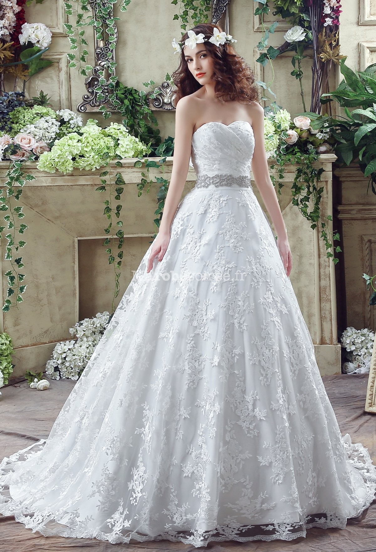 Robe De Mariée Princesse Avec Strass Blanche