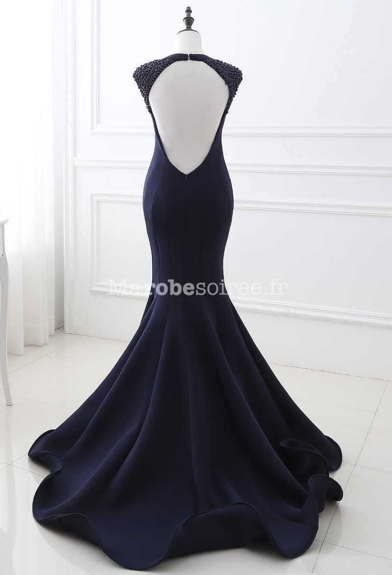 Robe dos nu bleu clearance
