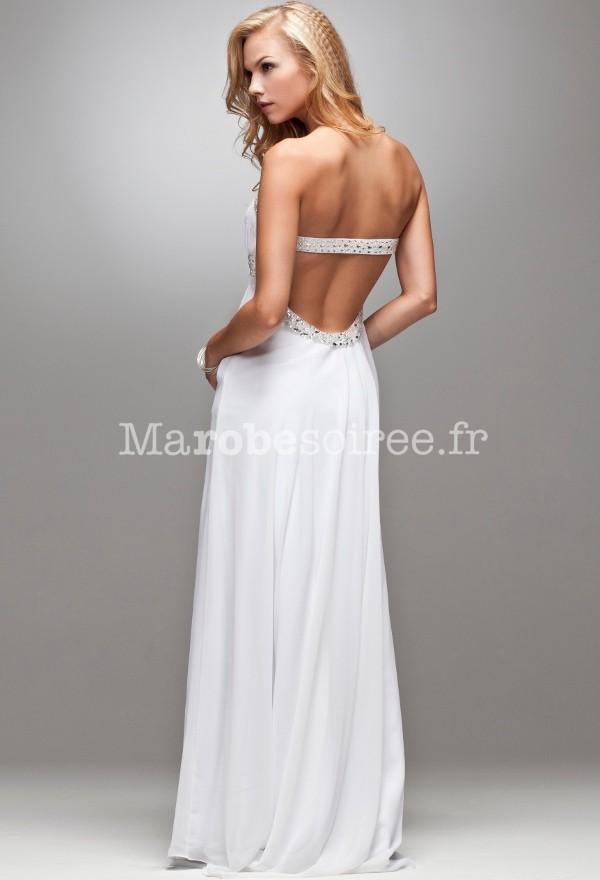 Robe Soirée Mariage Blanche à Bustier Dos Nu Robes Elina