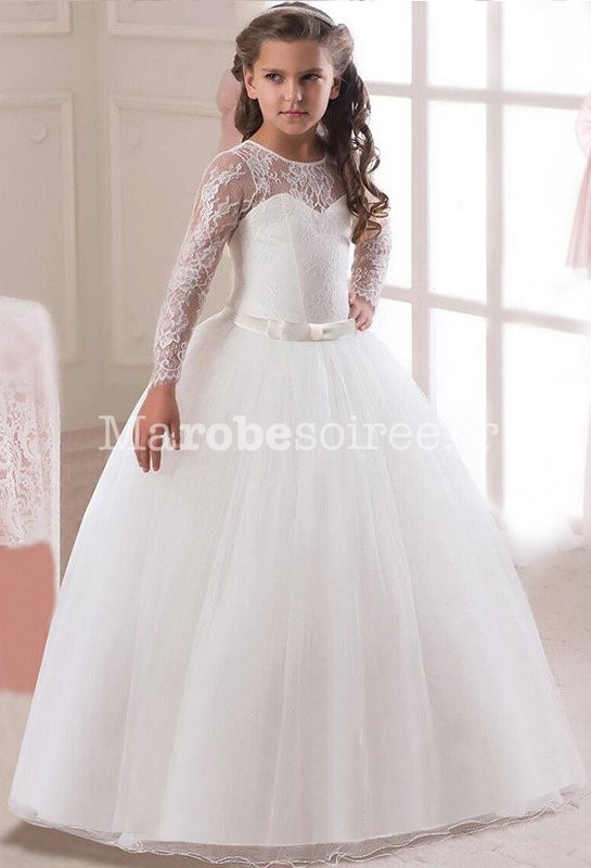 Robe Cortège Princesse Dentelle Manches Longues