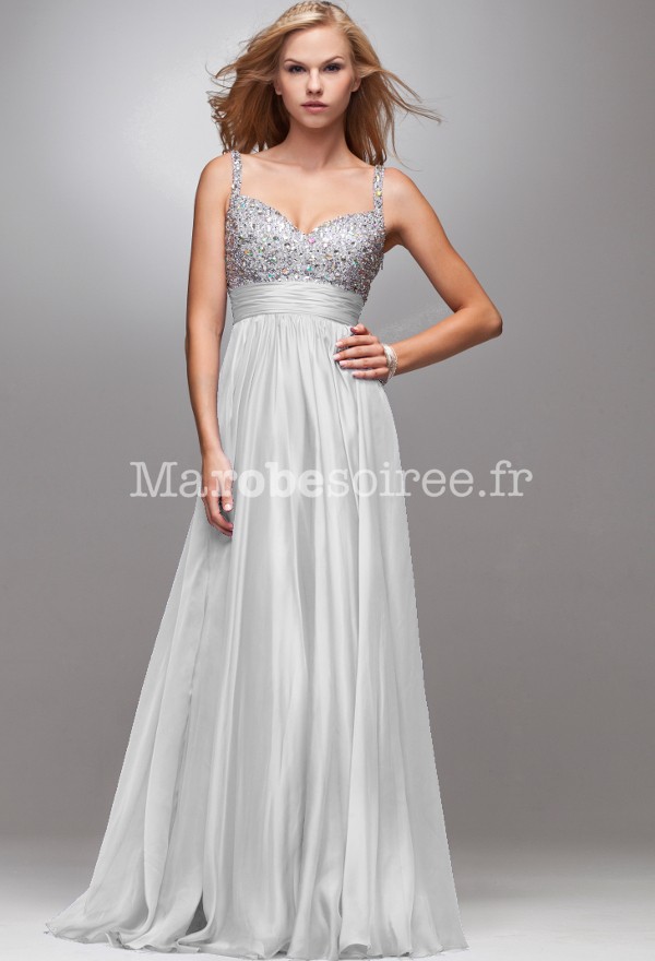 Robe cocktail mousseline blanche