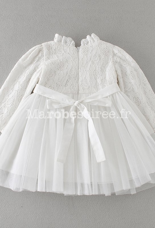 Robe baptême, mariage, bébé, enfant blanc - Sam-Neder