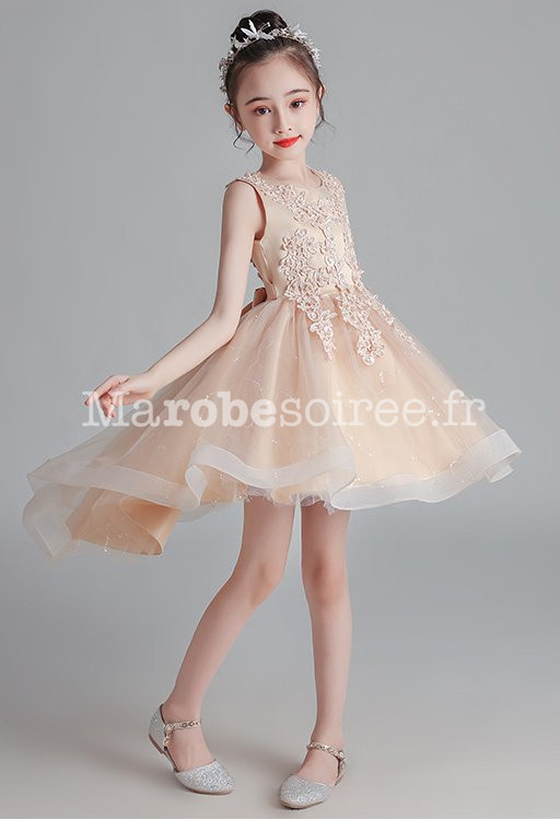 Robe enfant asymétrique guipure