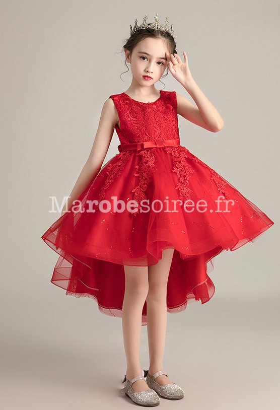 Robe enfant asym trique guipure