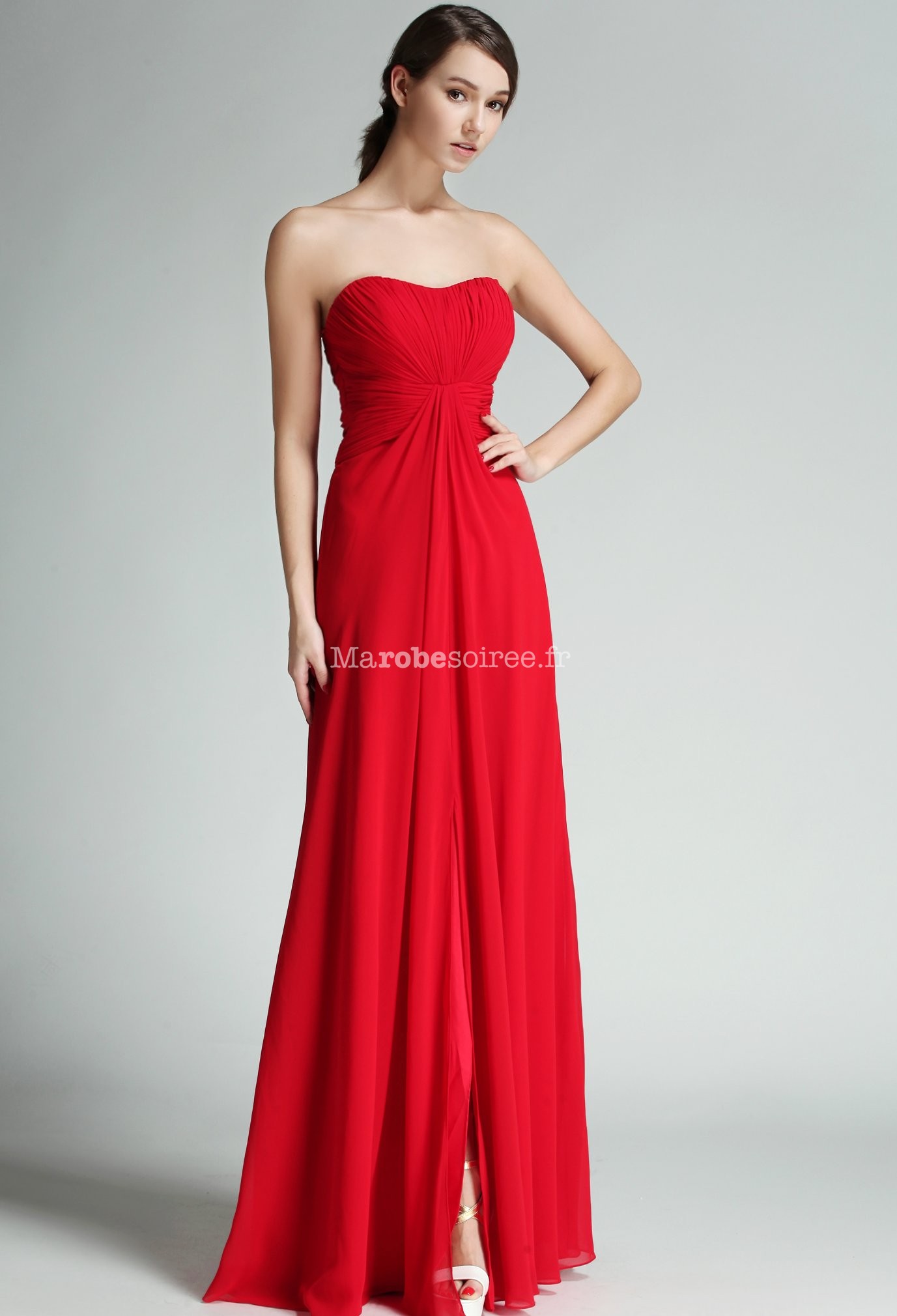 Robe rouge longue bustier