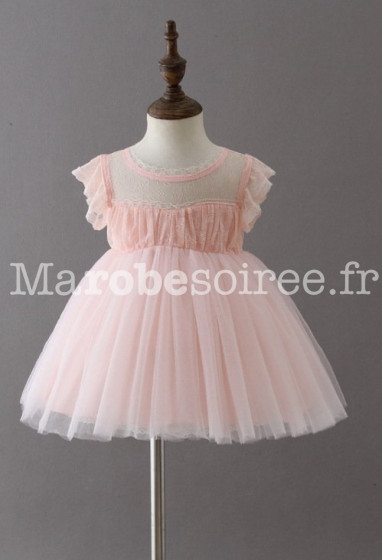Petite robe rose pour bébé en tulle très souple