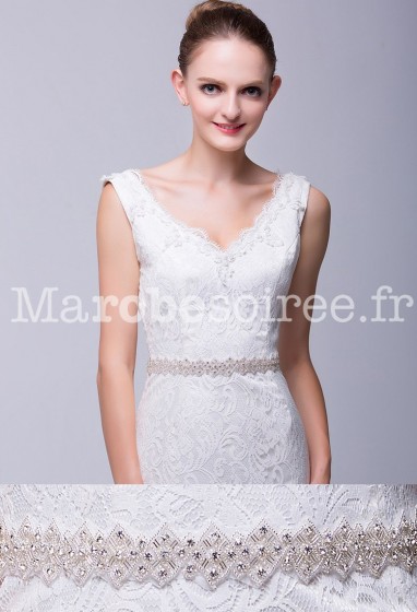 Ceinture en strass pour robe de mariée