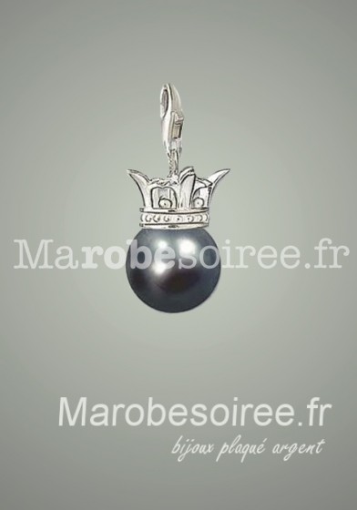 perle noir charms pendentif réf 20