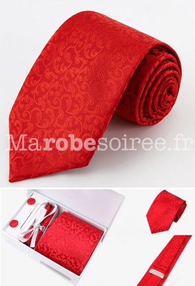 Coffret cravate à motifs floral et accessoires Réf C40
