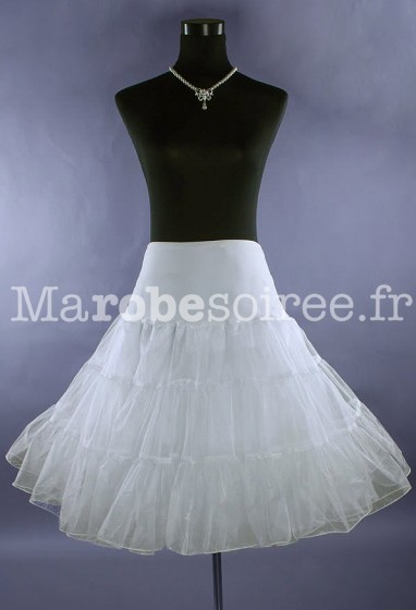 Jupon blanc pour les robes mi-long style rétro année 50's