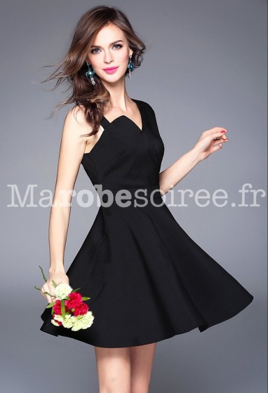 Petite robe noire habillée à bretelles réf CY1659