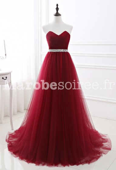Robe de soirée rouge princesse- réf SQ422-SUR DEMANDE