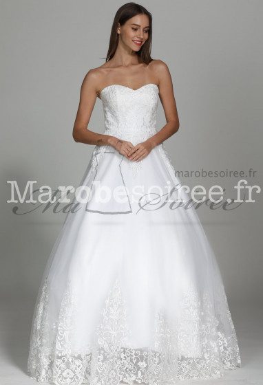 Robe de mariée glamour bustier cœur Réf M1910 - Sur demande