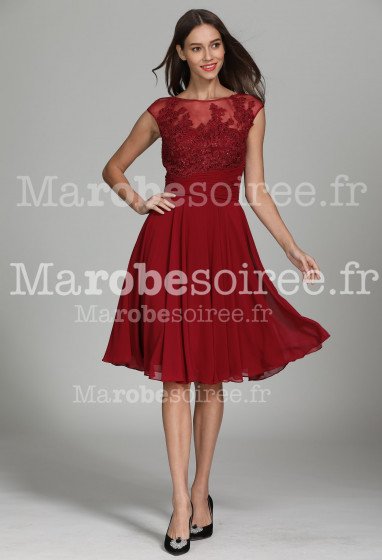 superbe robe courte fluide avec dentelle - Réf 1942