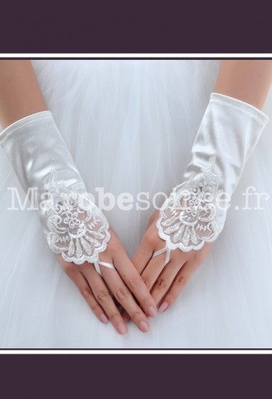 gants mariée mitaine courte de mariage s19