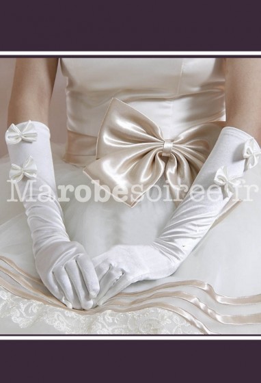 gants de mariée en satin longs s29