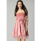 EXCLU WEB- Déstockage - Maëlie - babydoll robe courte décorée de fleurs roses réf 1251