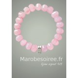 bracelet plaqué argent cristal rose