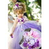 Serre tête bandeau florale en tons violets pour fille - réf D1002