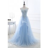 Robe de cérémonie princesse bleu pastel- réf SQ401