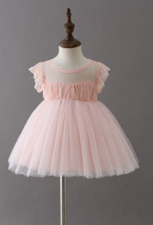 Petite robe rose pour bébé en tulle très souple
