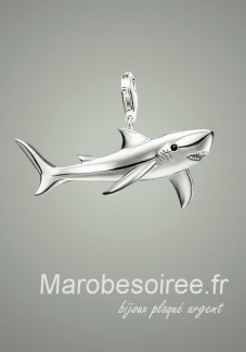 Requin argenté charms pendentif réf 02