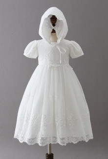 robe baptêmes bébé enfant blanche manches courtes