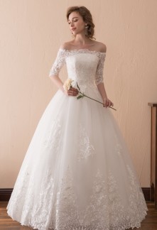 Robe de mariée dentelle manches longues