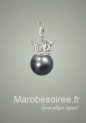 perle noir charms pendentif réf 20