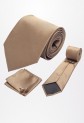 Cravate large et accessoires tons marron Réf C30EM