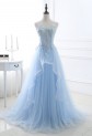 Robe de cérémonie princesse bleu pastel- Sur demande - réf SQ401
