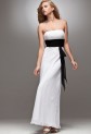 aline - robe de soirée longue blanc ceinturée 4071