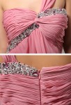 Léa  - robe de soirée longue bretelle asymétrique rose poudré réf 9415 