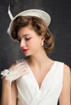 Chapeau ivoire pour mariée vintage 