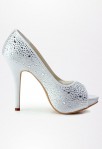 Chaussure mariage bout ouvert finition strass 