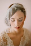 Voilette de mariée rétro vintage décorée de perle 