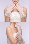 Gants de mariée ivoire finitions perles 