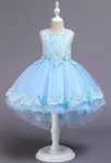 jolie robe enfant bleu pastel asymétrique 