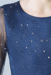 robe cérémonie fille bleu nuit scintillante étoile 