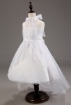 Robe blanche asymétrique pour petites filles 