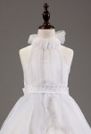 Robe blanche asymétrique pour petites filles - détail bustier 