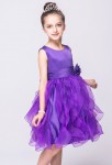 Robe de soirée enfant à volants - violet 