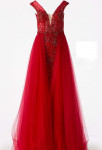 robe de cérémonie sirène tulle rouge 