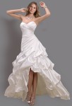 robe de mariée asymétrique coure effet plissé  