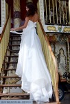 robe de mariée bustier cascade de volants  