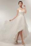 robe de mariée tulle bretelles fines jupe asymétrique 